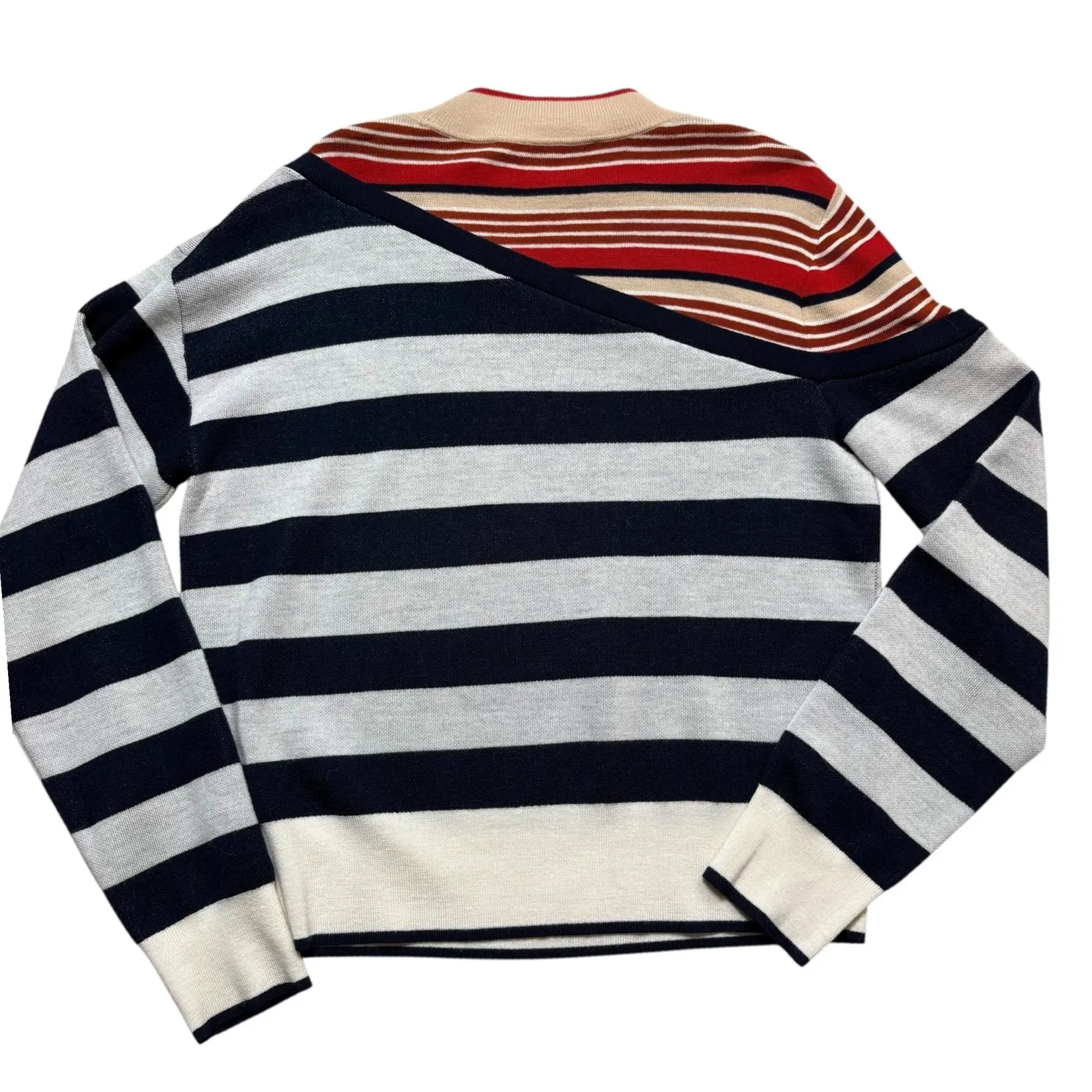 Veronica Beard Sheradin Striped Merino Wool Blend Knit Sweater Size L EUC - Image 13