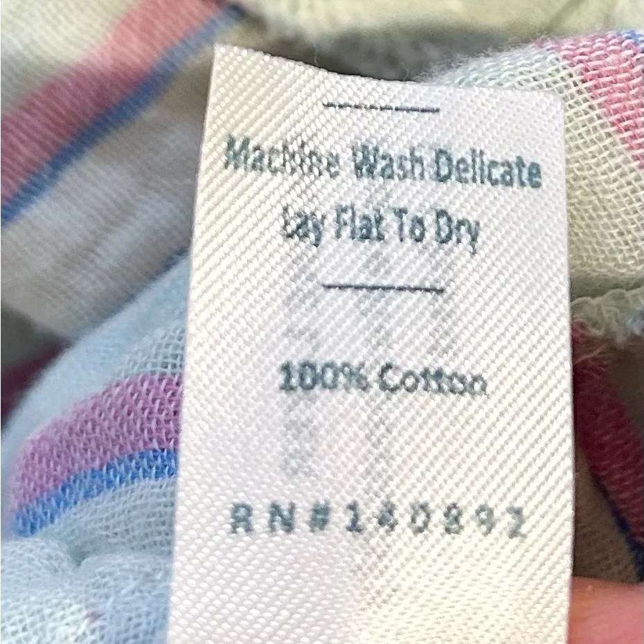 MARINE LAYER Leila Double Cloth Tiered Minidress in Aqua Stripe NWOT Sz XS - Image 11