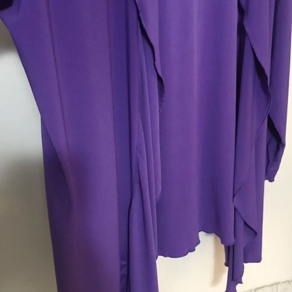 Water Fall Silky Rayon Cardigan! 1X 20/22 Purple Size 20W - Image 2