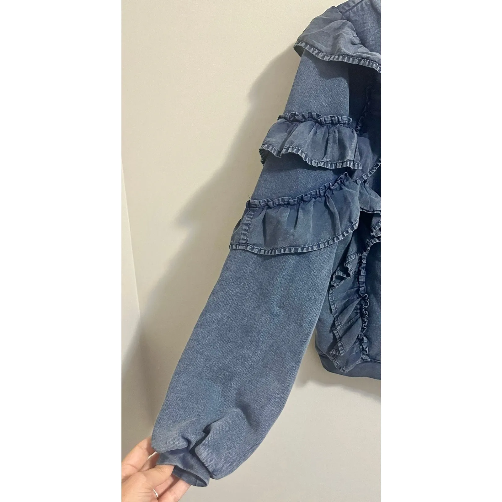 Tularosa REVOLVE‎ Cat Ruffle Navy Blue Pullover Sweatshirt Women's Size XS - Image 7