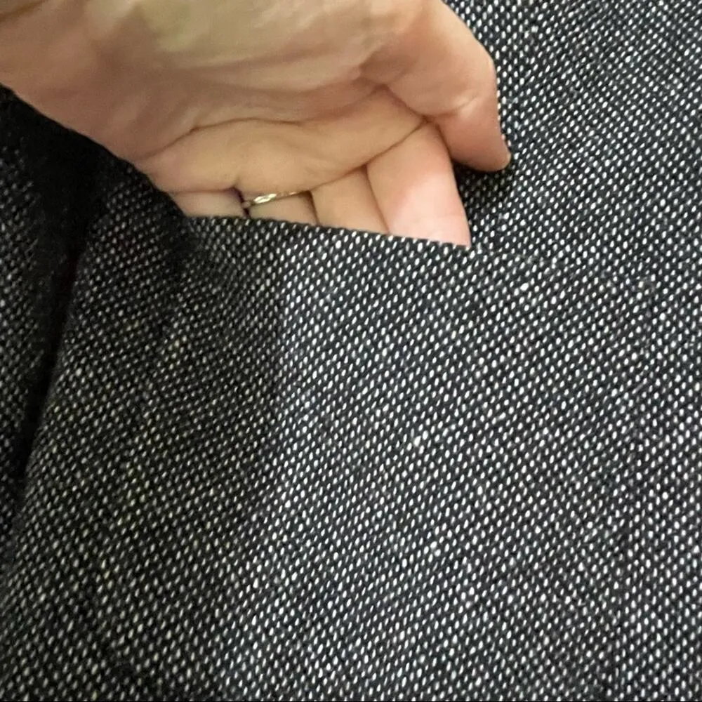 Ann Taylor Loft Black & White Tweed Boxy Fit Blazer Jacket 4P Dark Academia - Image 8