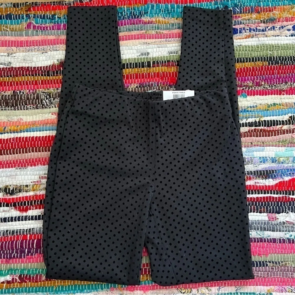 Anthropologie polka Dot leggings XSMALL black high rise Skinny 
 NWT - Image 3