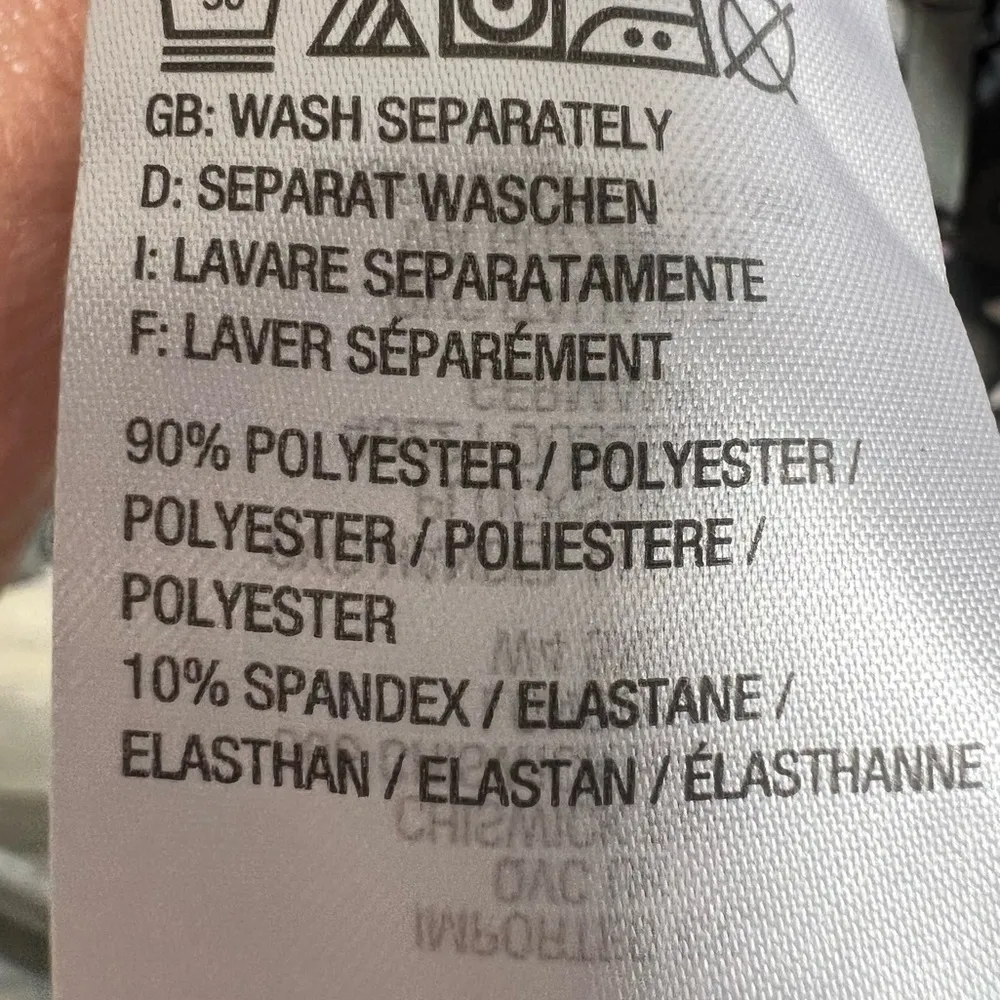 Denim & Co. Printed Split Y Neck Tunic with Flared Sleeves‎ S Gray - Image 8