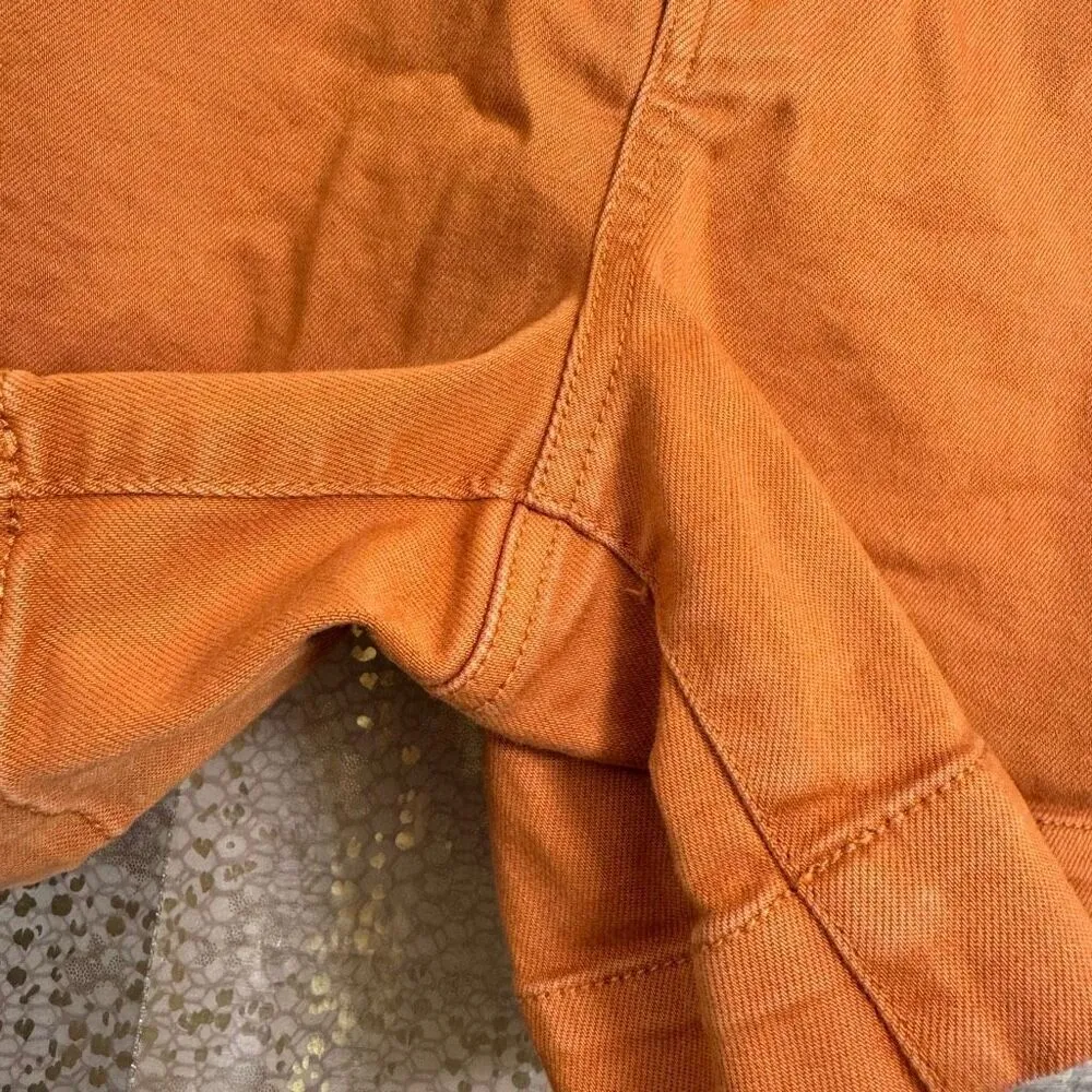 Everlane Burnt Rust Orange Cotton The Way Twill High Rise Shorts Size 4 - Image 7