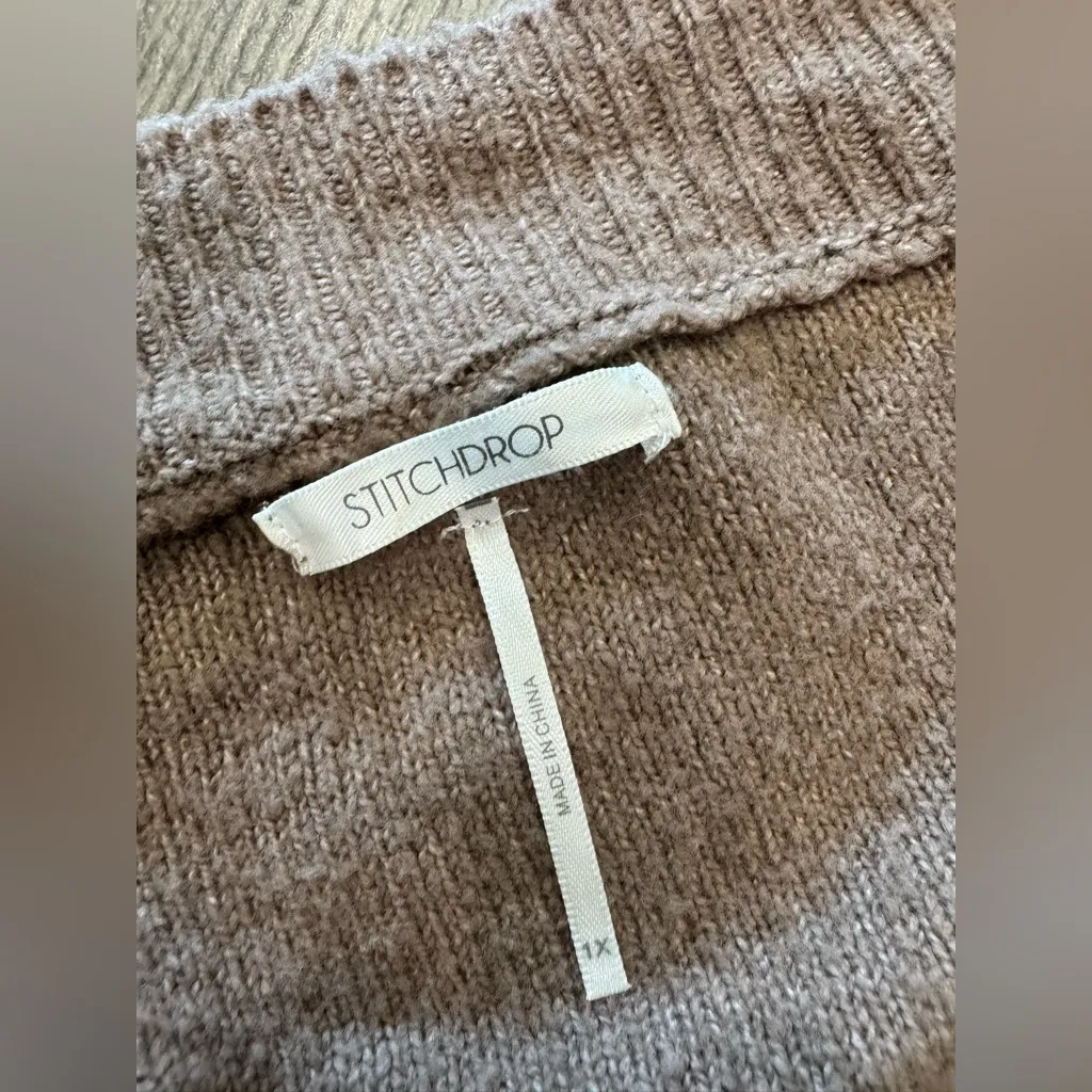 Chic Beige Long Sleeve Sweater Dress Tan Size 1X - Image 10