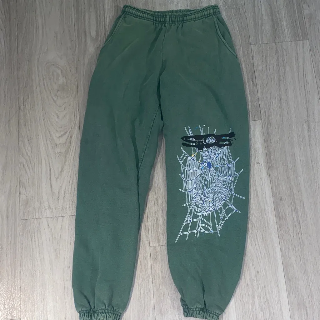 $550 SP5der web hoodie and sweatpants in hunter green XS/S BIG SLIME - Image 7