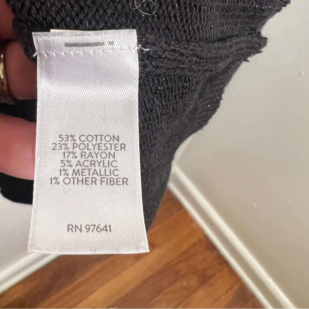 J. Jill Fair Isle Nordic Crewneck Sweater Black Sparkle S - Image 12