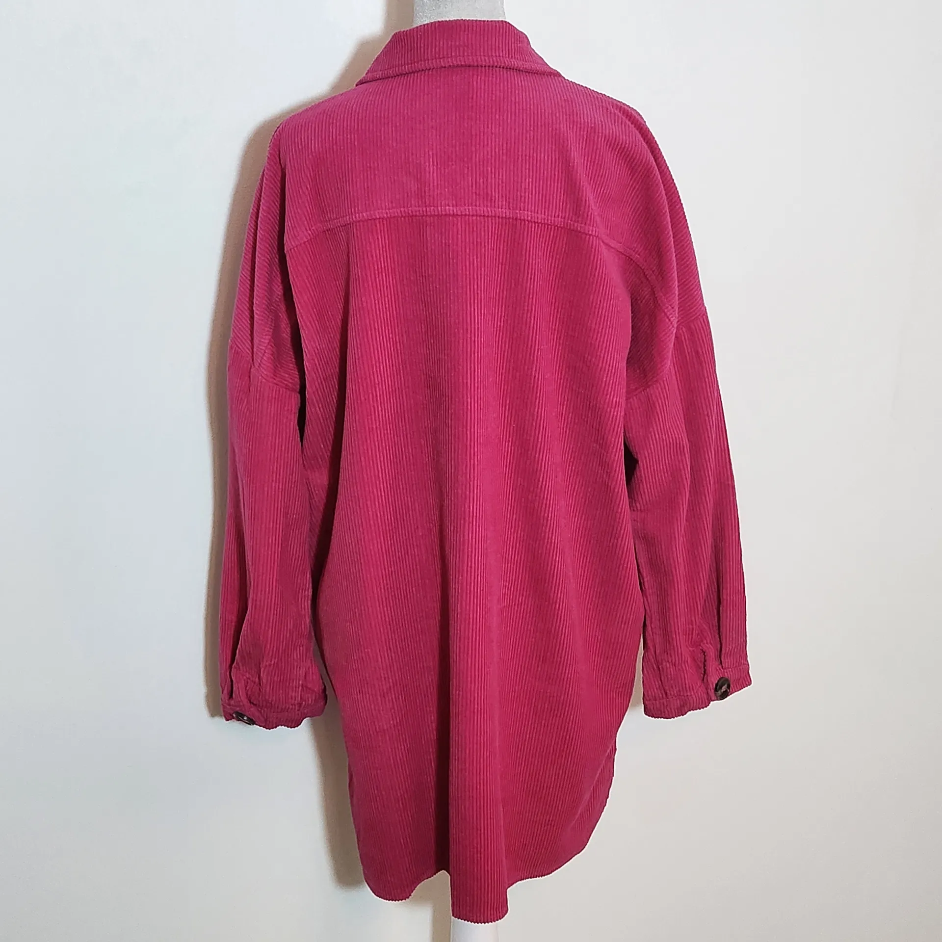 Umgee Hot Pink Oversized Long Shacket Size Large NWT - Image 4