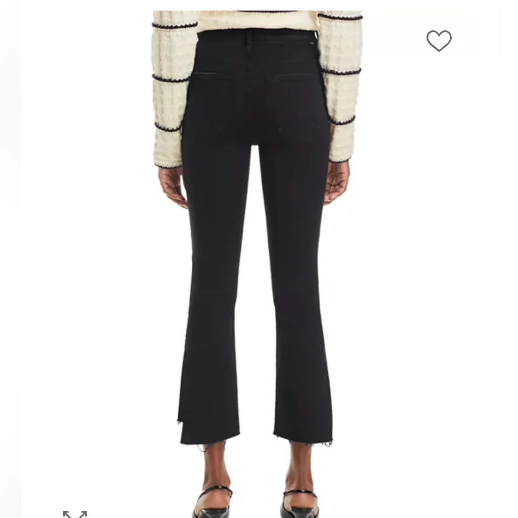 Mother The Insider Crop Step Fray Jean in Not Guilty Black Wash Size 30 - Image 3