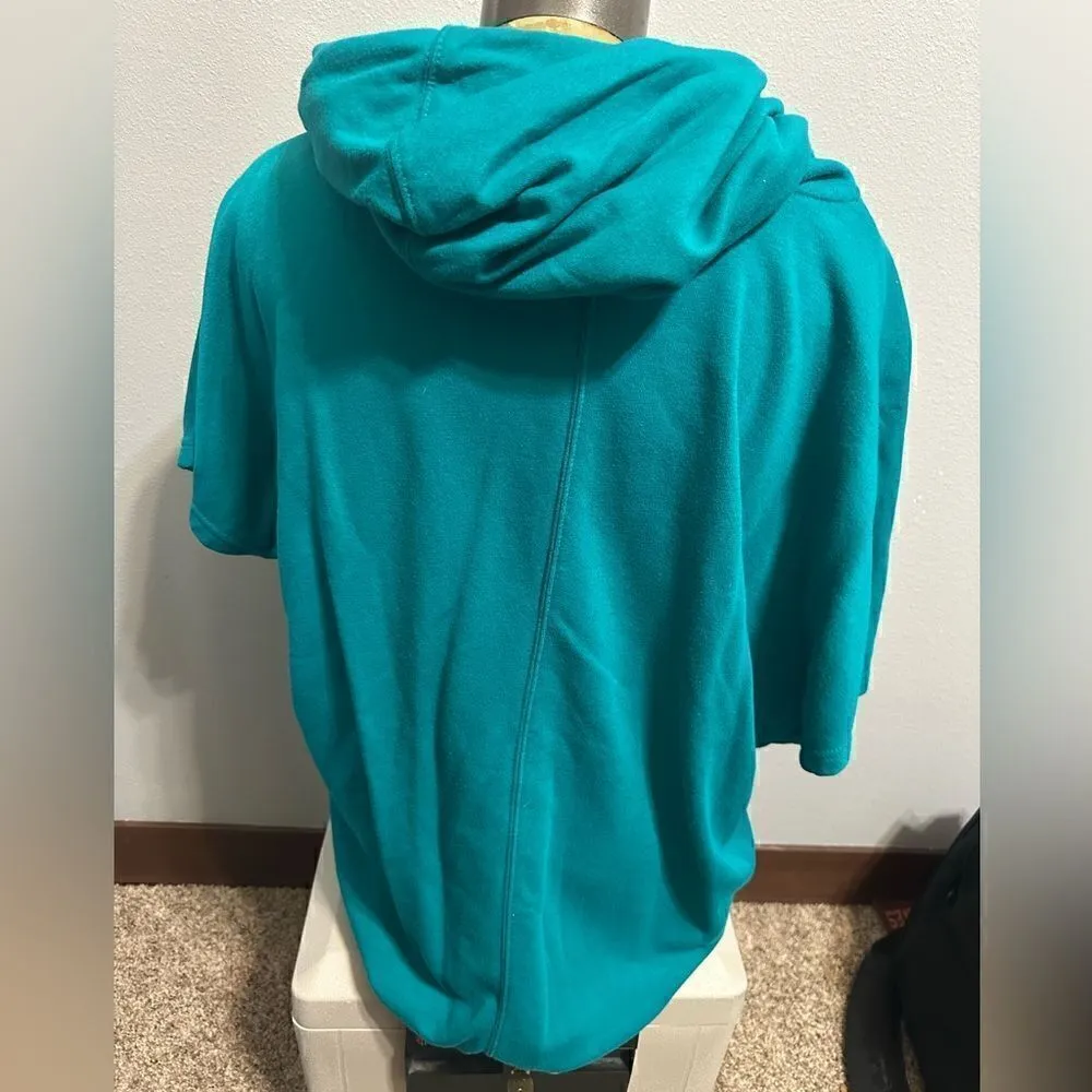 Nike Womens Medium Turquoise Cowl Neck Short Sleeve Sweatshirt - Image 3