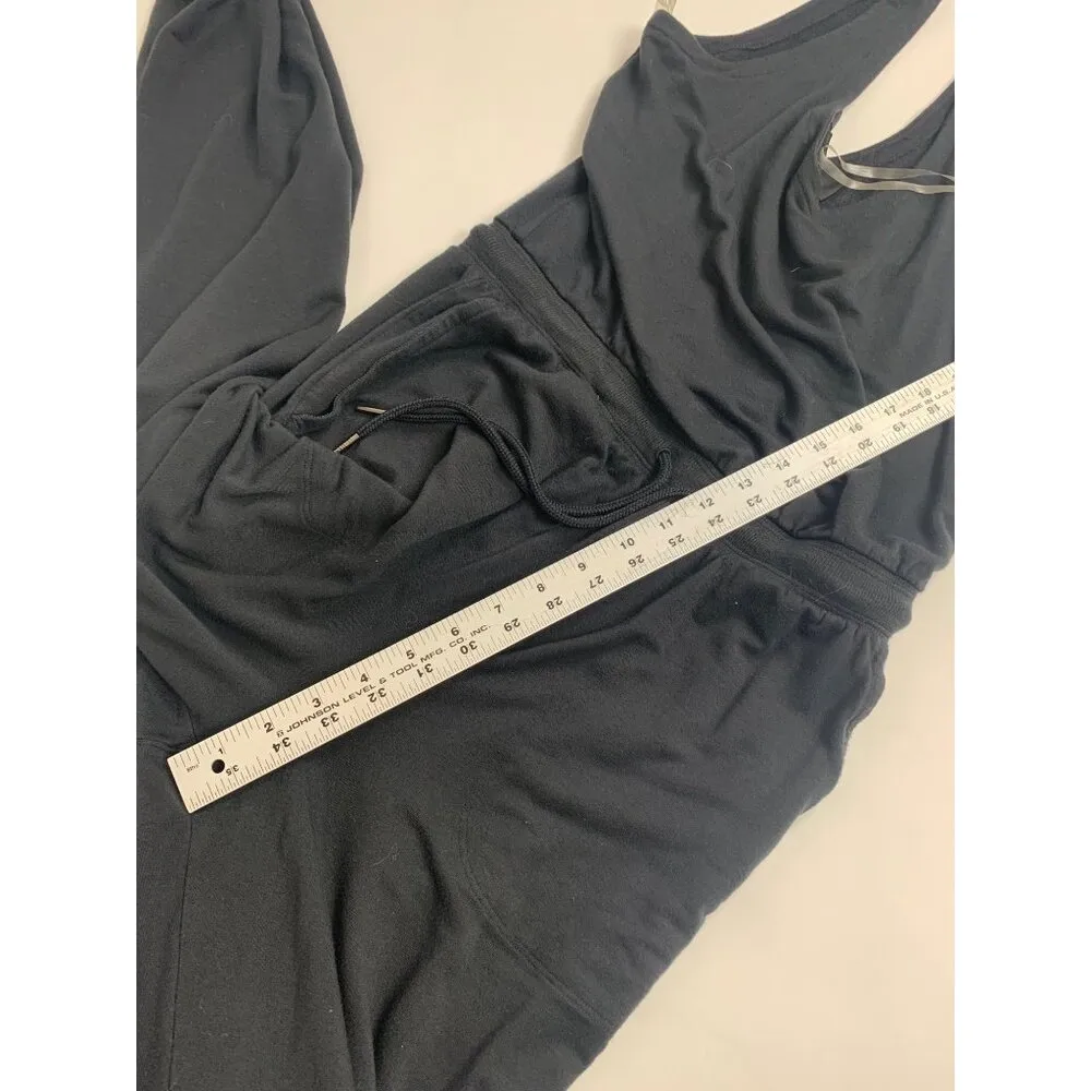 Athleta Womens Black Balance Jumpsuit Size S drawstring waist pockets scoop neck - Image 9