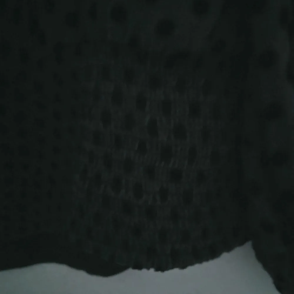 White House Black Market S Swiss Dot Long Sleeved Black Top Funeral - Image 7