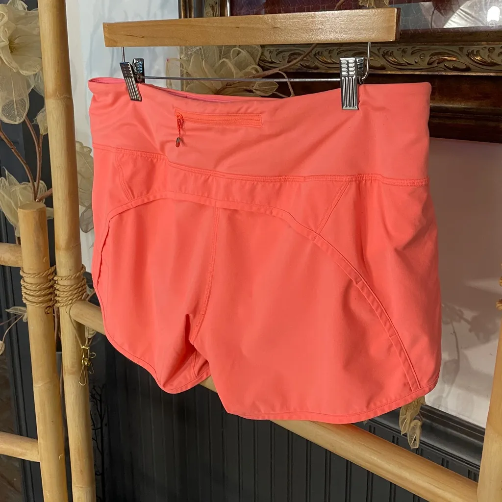 Lululemon Speed Up 4” Inseam Lined Athletic Shorts Pink/Orange/Coral - Sz 10 🧡🎀 - Image 5