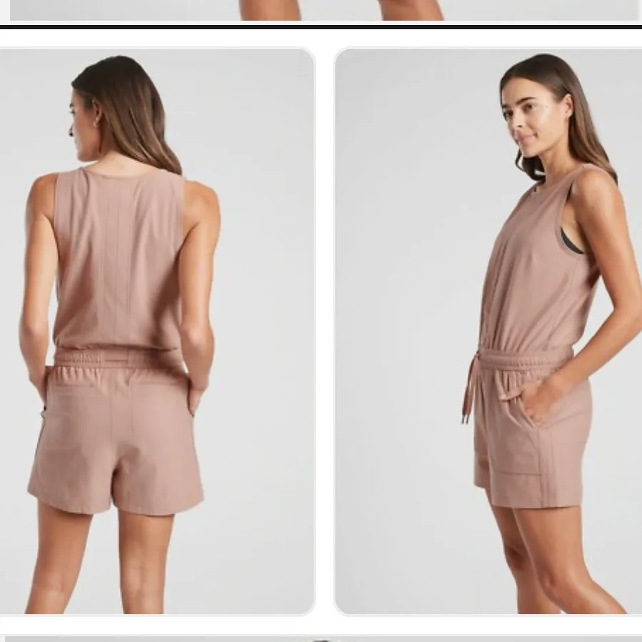 Athleta Farallon Romper, Mocha Latte SIZE M - Image 2