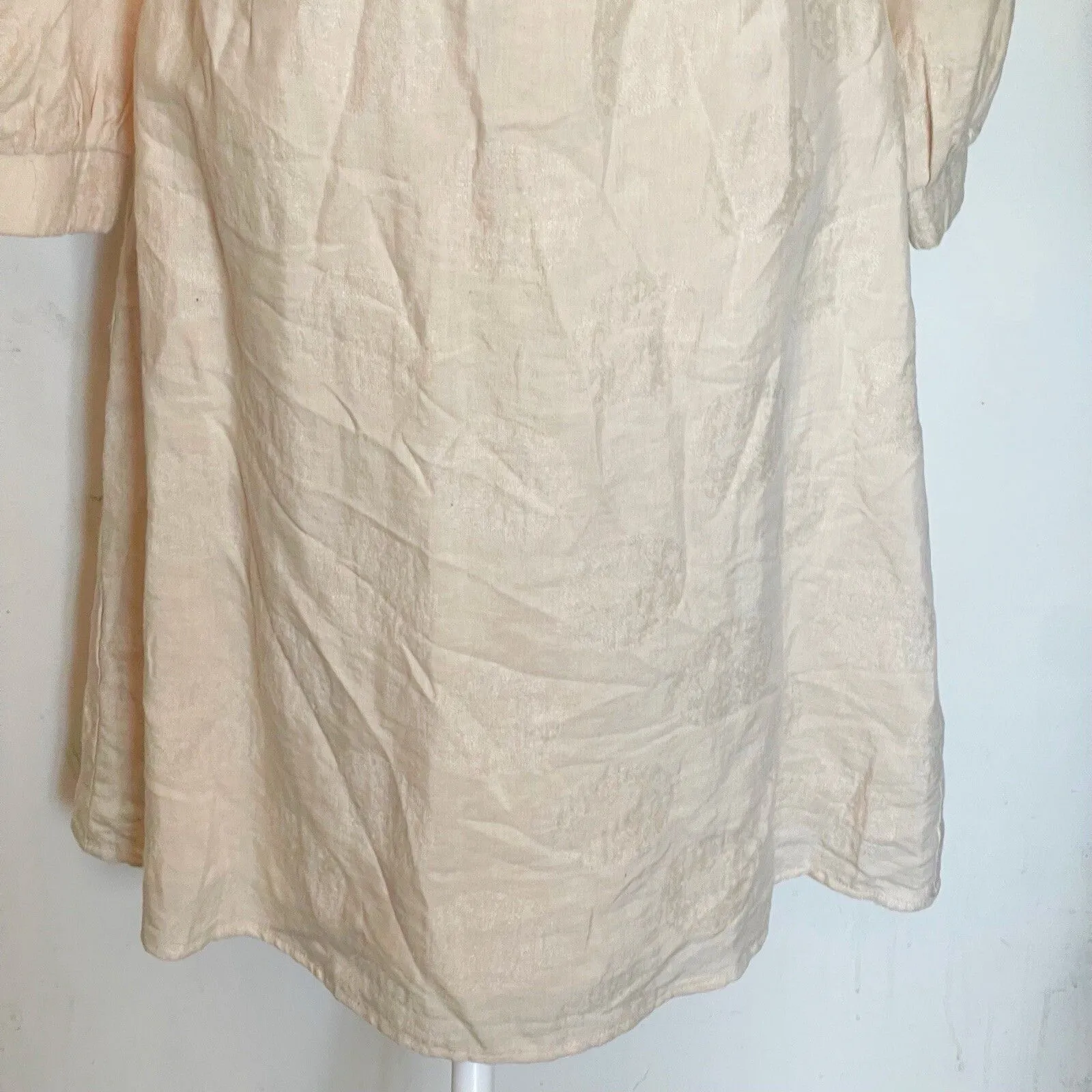 Roolee Dress Womens Sz Small Linen Silk Blend Long Sleeve Minimalist Neutral - Image 5