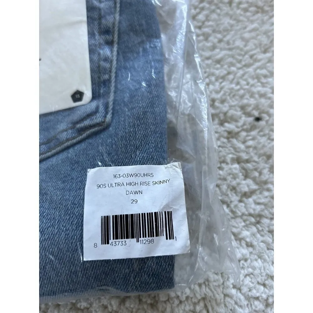 Re/Done 90's Ultra High Rise Skinny Distressed Jeans in Dawn Women's Size 29 - Image 14