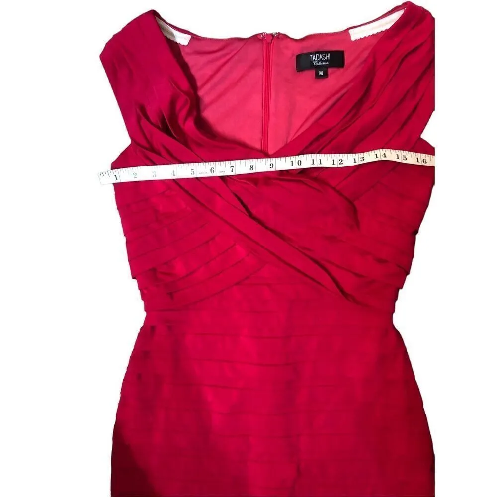 Tadashi Collection Berry Raspberry Flutter Bandage Sweetheart Neck Size M - Image 9