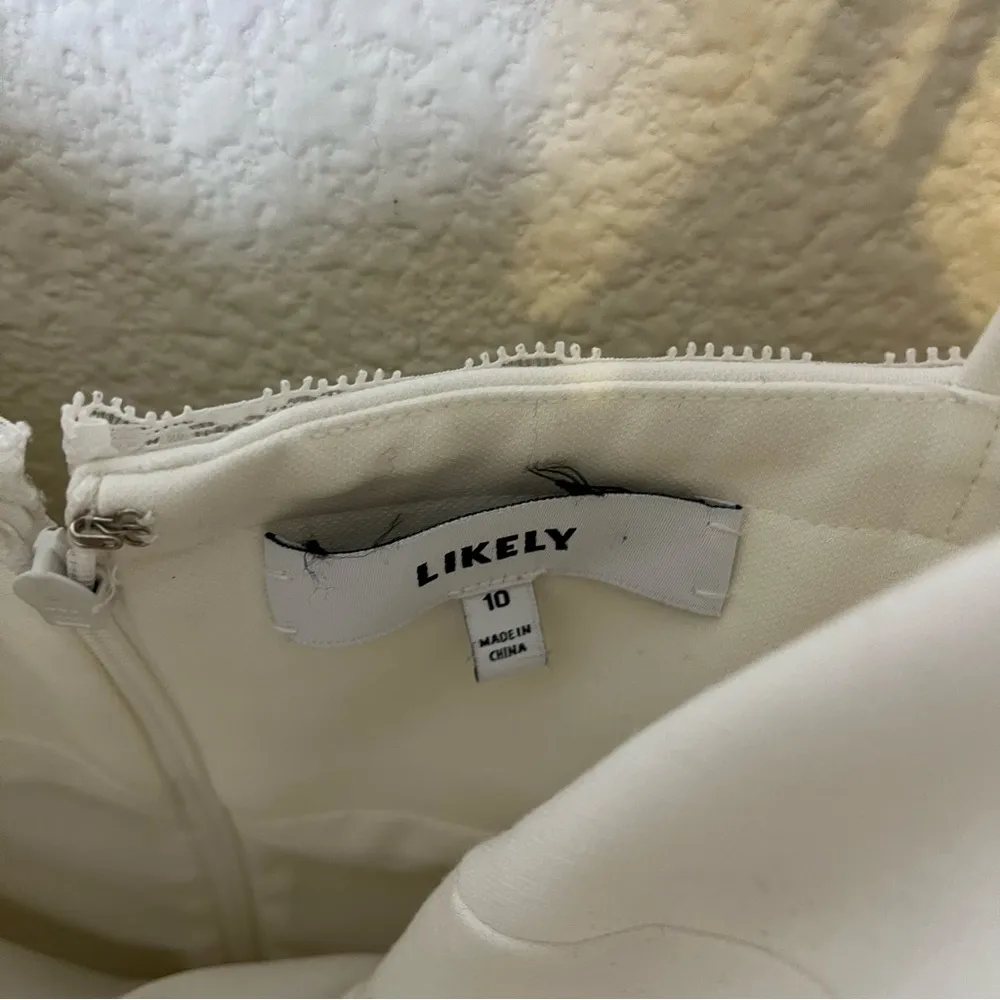 Likely White Lace Trim Bustier Midi Dress Sleeveless Spaghetti Strap Womens 10 - Image 11