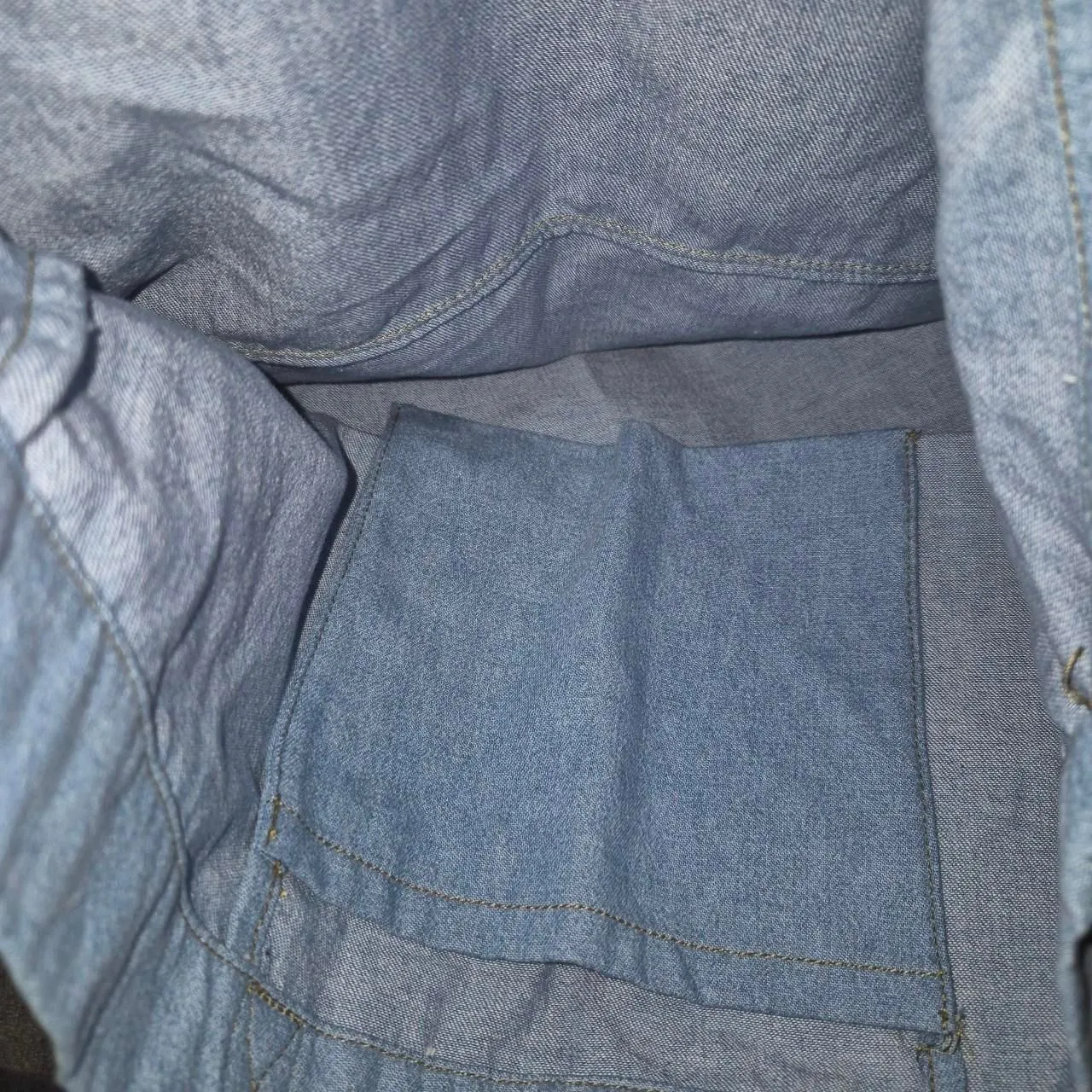 Wrangler Blue Cotton Denim Reusable Tote Bag - Image 3