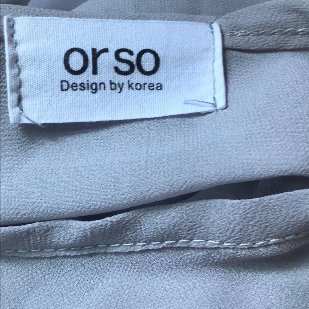 ORSO Design by‎ Korea Sheer Dress Gray - Image 7