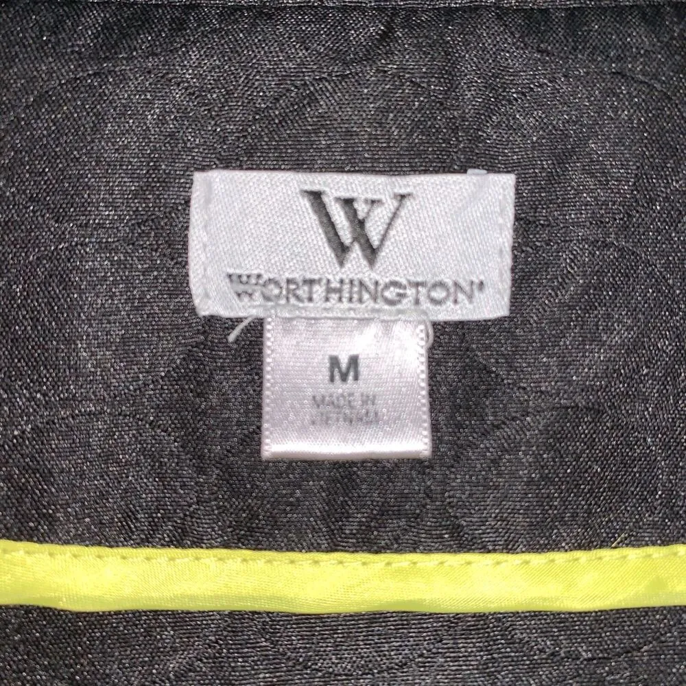 Vintage Worthington Womens Moto Jacket Quilted Full Zip Black Medium - Image 12