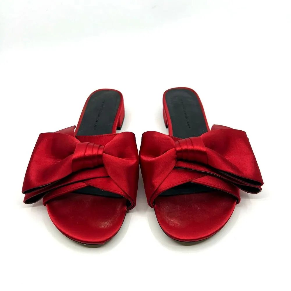 Rebecca Minkoff Calista Red Bow Satin Sandals Women's 5.5 US - Image 4