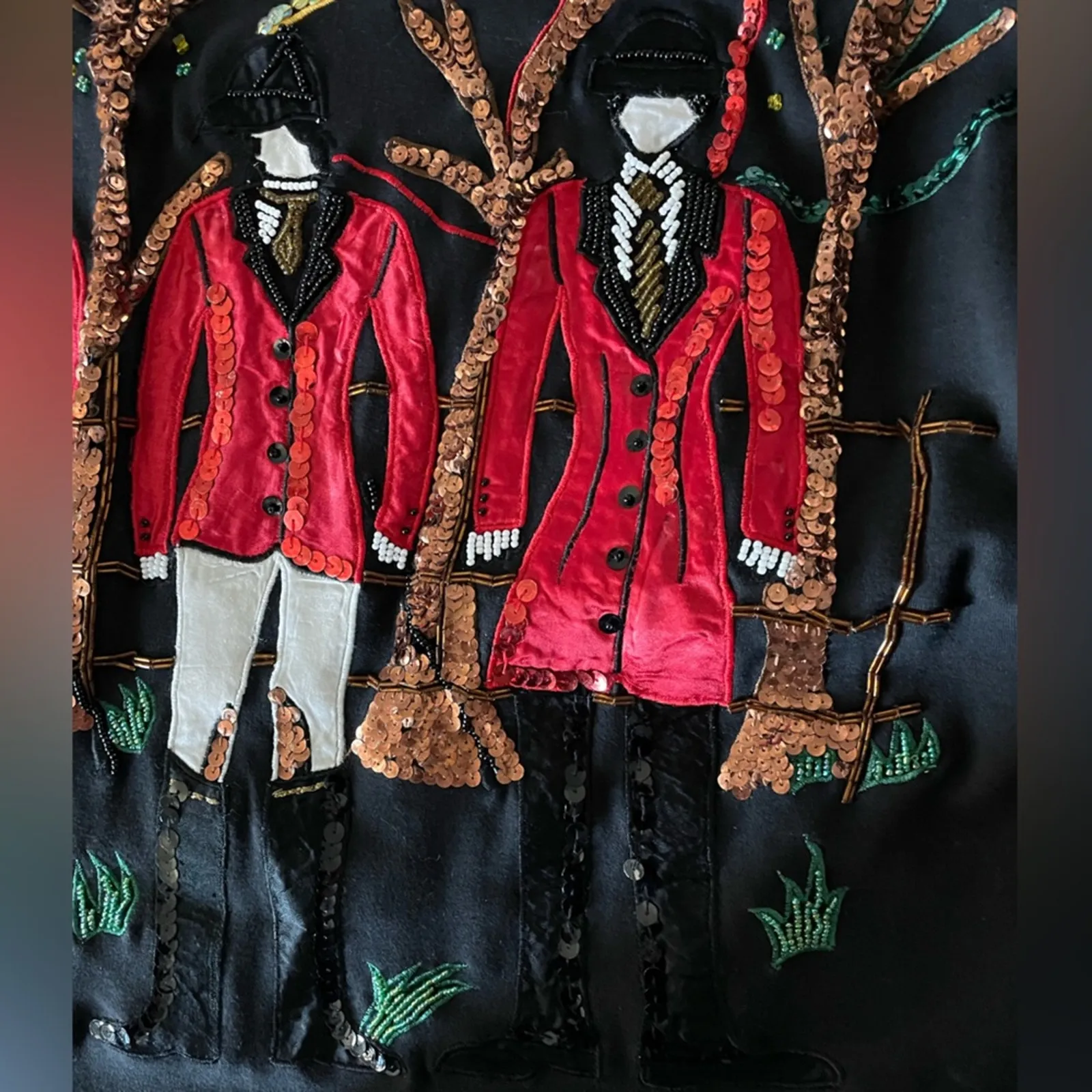 Cedars Vintage Black Mounties Sequin Tunic Top size Medium - Image 6