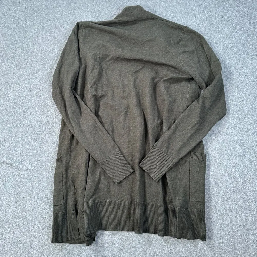 Pink Clover Open Front Cardigan Sweater With Pockets Women's Medium Green - Image 10