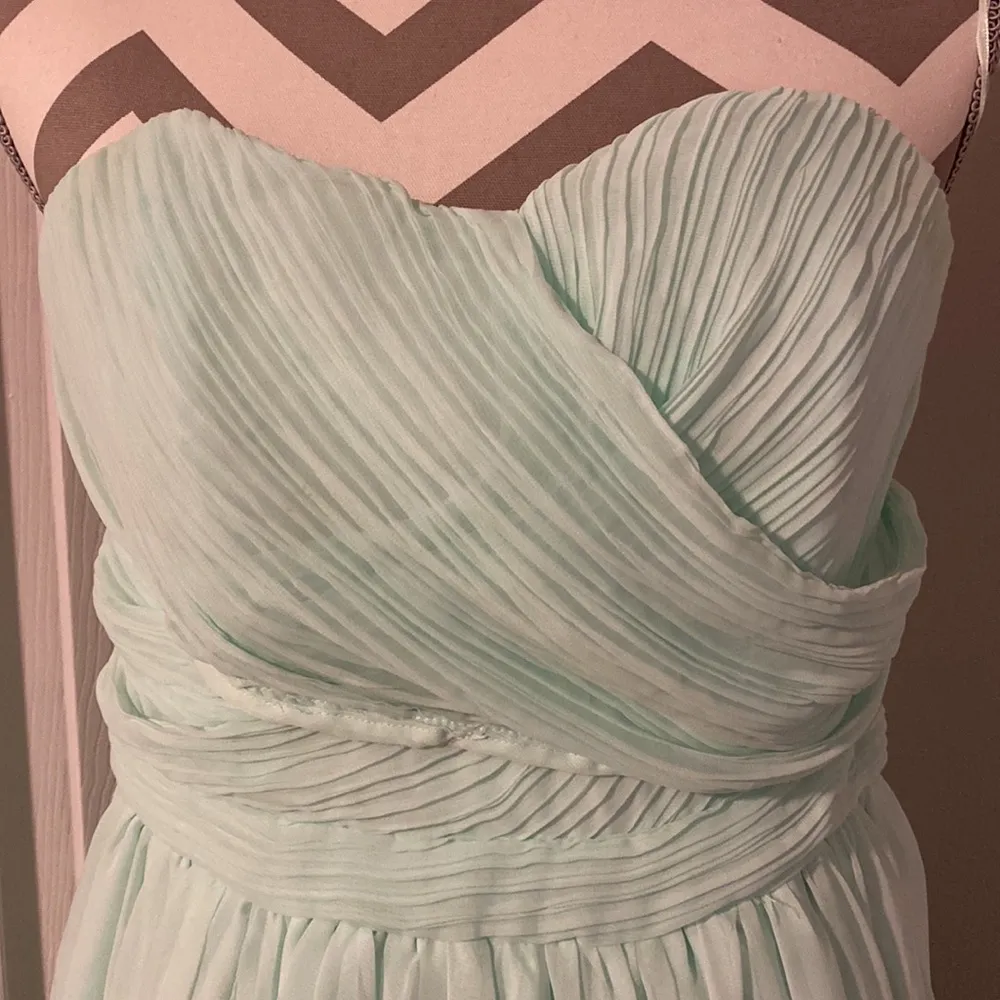 Tevolio women’s strapless chiffon mint green long formal dress size 12 - Image 4