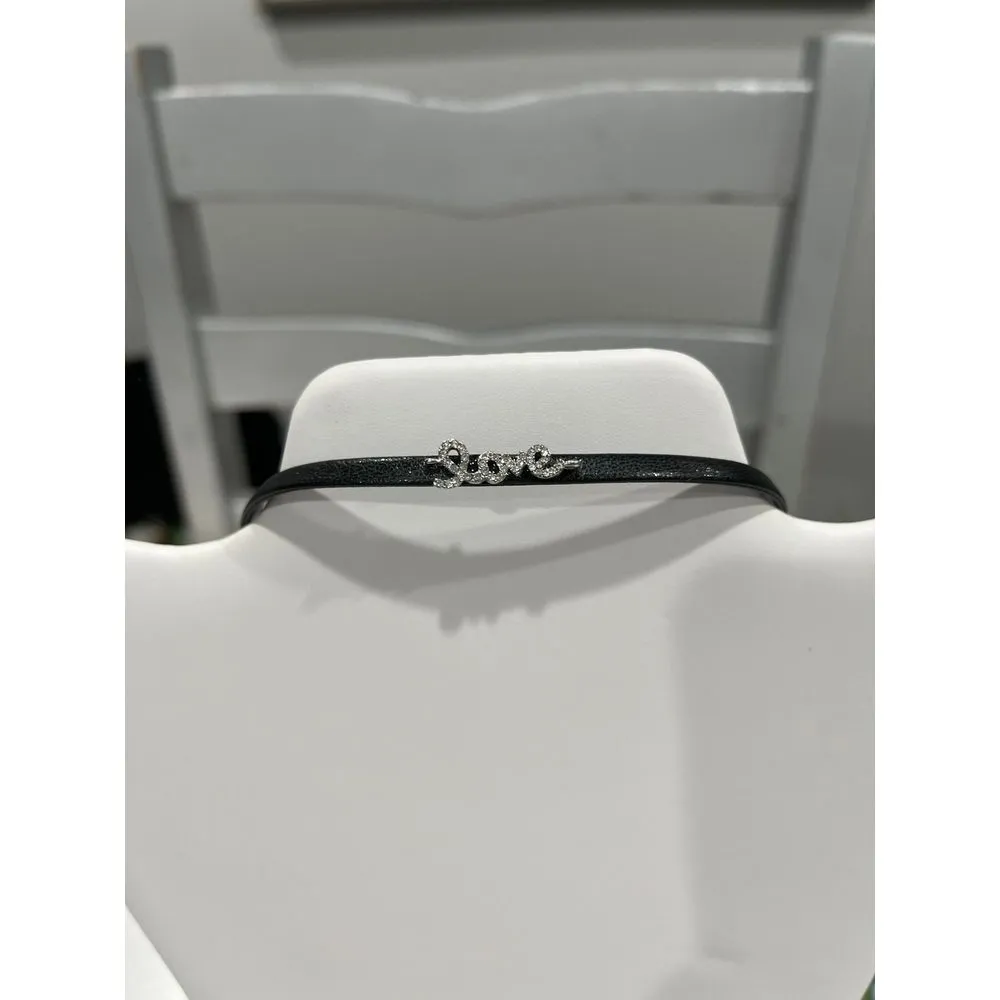 Love‎ rhinestone bling black choker - Image 3