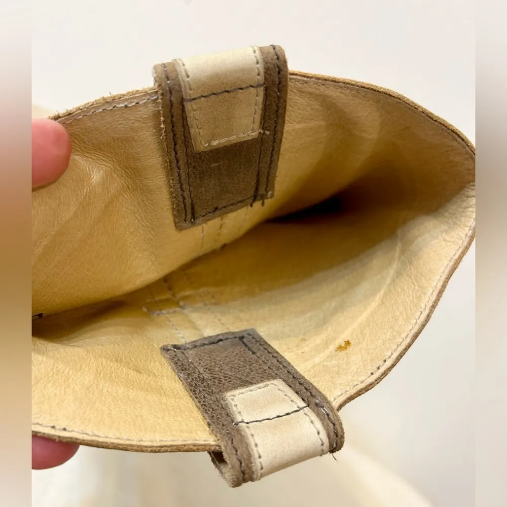 Sendra Handmade Leather Cowboy Boots in Cream and Brown Size 6.5 - Image 12