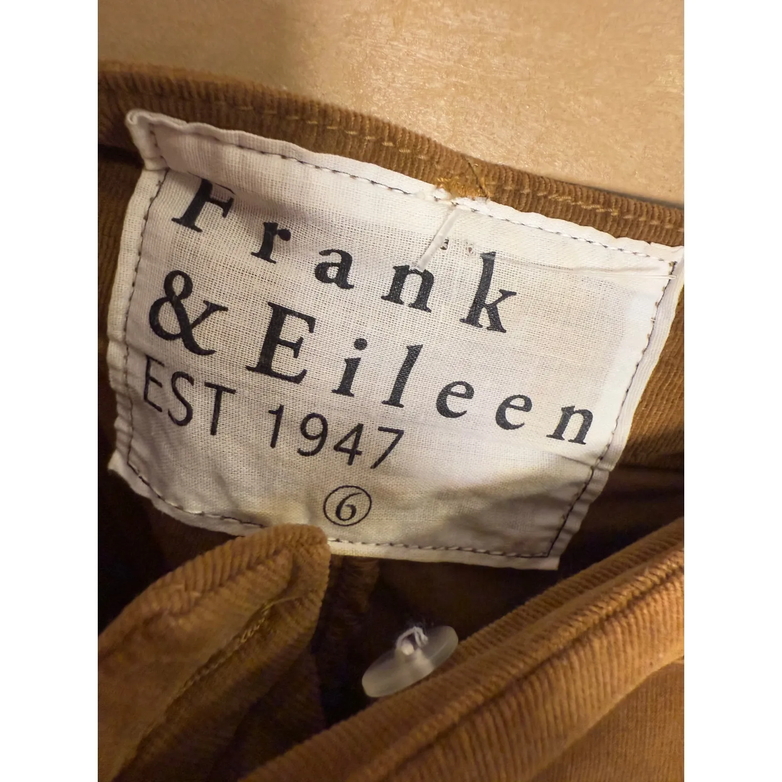 Frank & Eileen Kinsale Performance Corduroy Pants Chestnut Sz 6 - Image 5