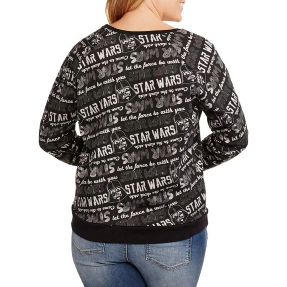 Star Wars | Women's Medium | Darth Vader 'Let The Force Be With You' Crew Neck - Image 2