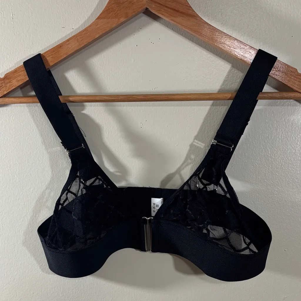Black Festival Wear Lace Bra Size S - Image 2