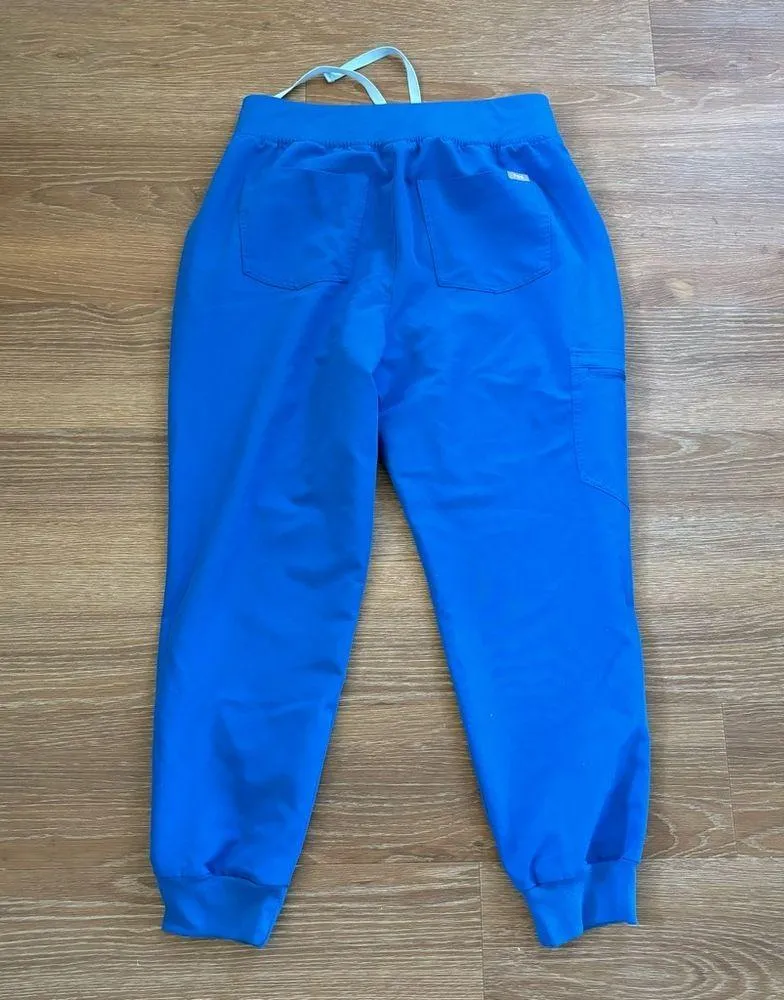 FIGS Royal Blue High Waisted Zamora Jogger Scrub Pants Size Large Petite - Image 4