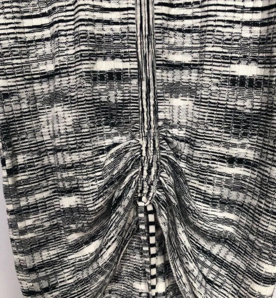 Steve Madden Sophie Stripe Black/White Bodycon Sleeves Large Viscose Knit NWT - Image 8