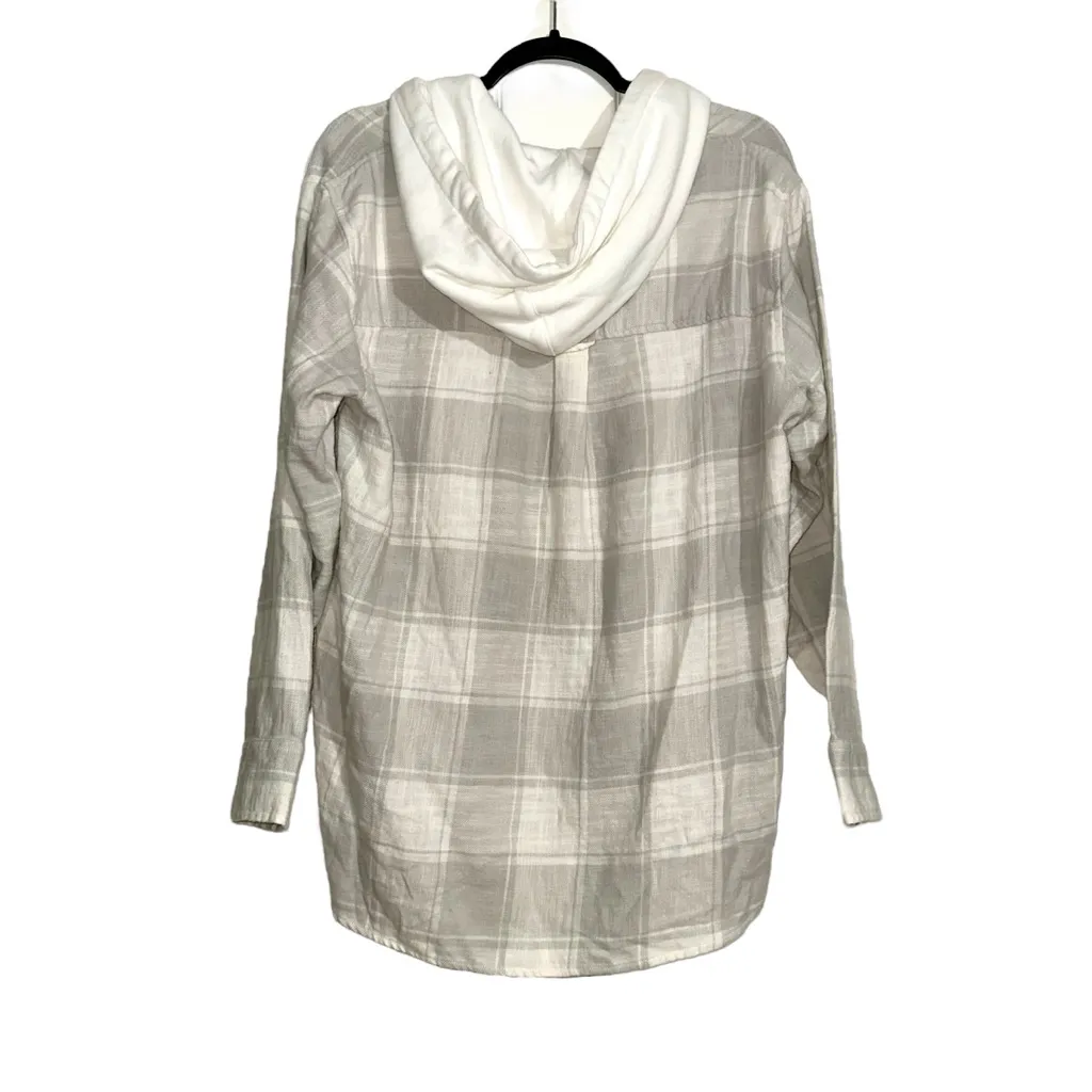 NWT American Eagle Plaid Oversized Hooded Shacket Shirt MEDIUM - Image 5