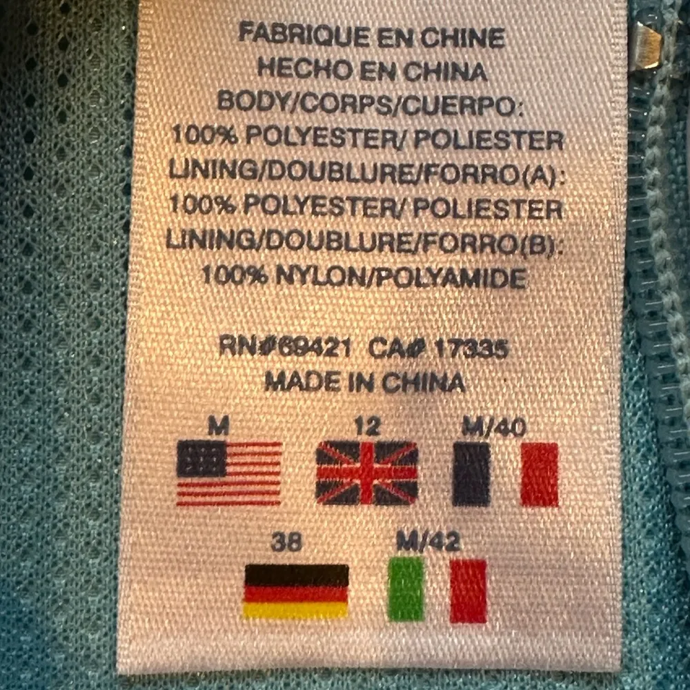 Reebok Blue Softshell Windbreaker 1/4 Zip Hoodie Jacket White Side Panels Sz M - Image 9