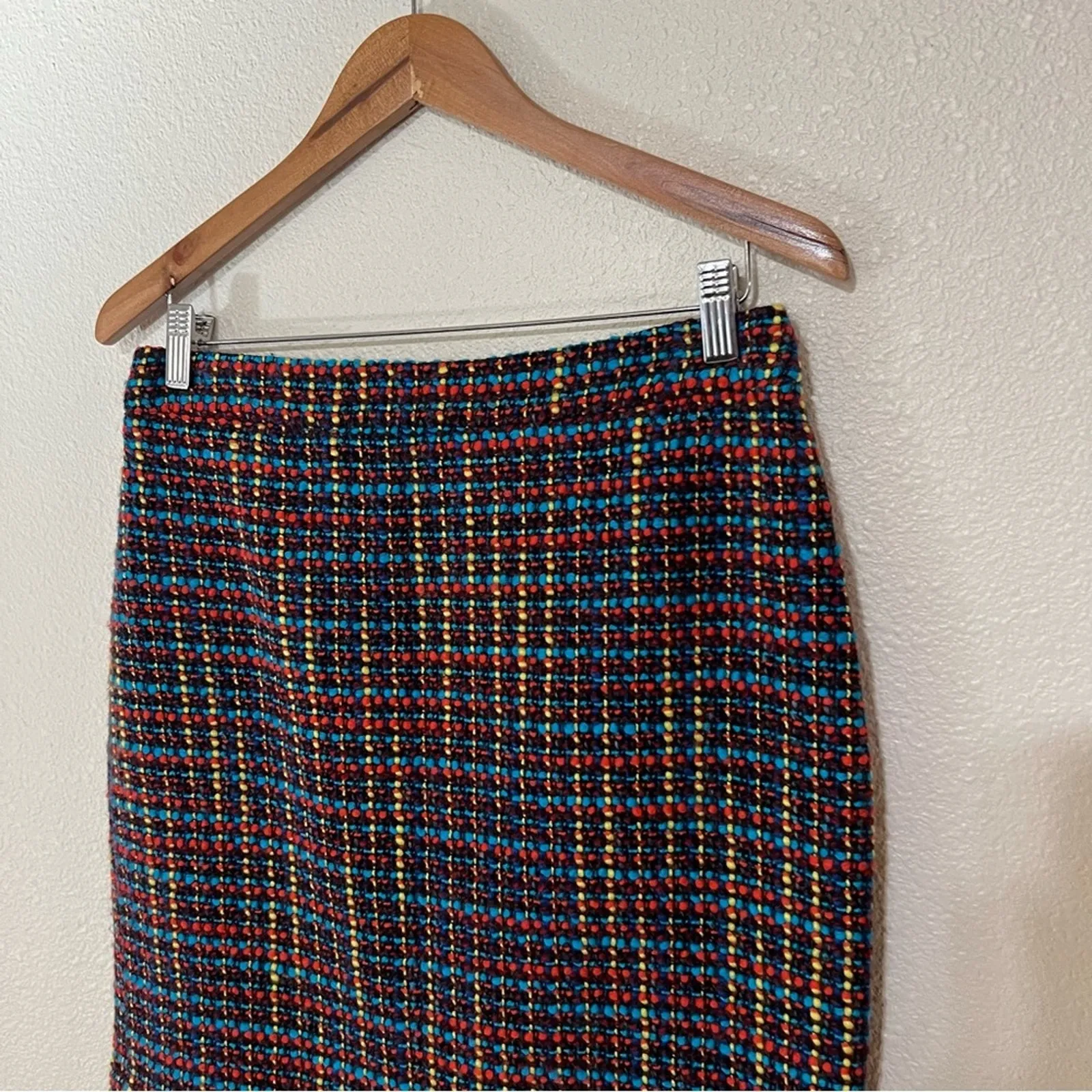 Kate Spade Judy pop colorful boulce tweed wool knit pencil skirt 8 - Image 2