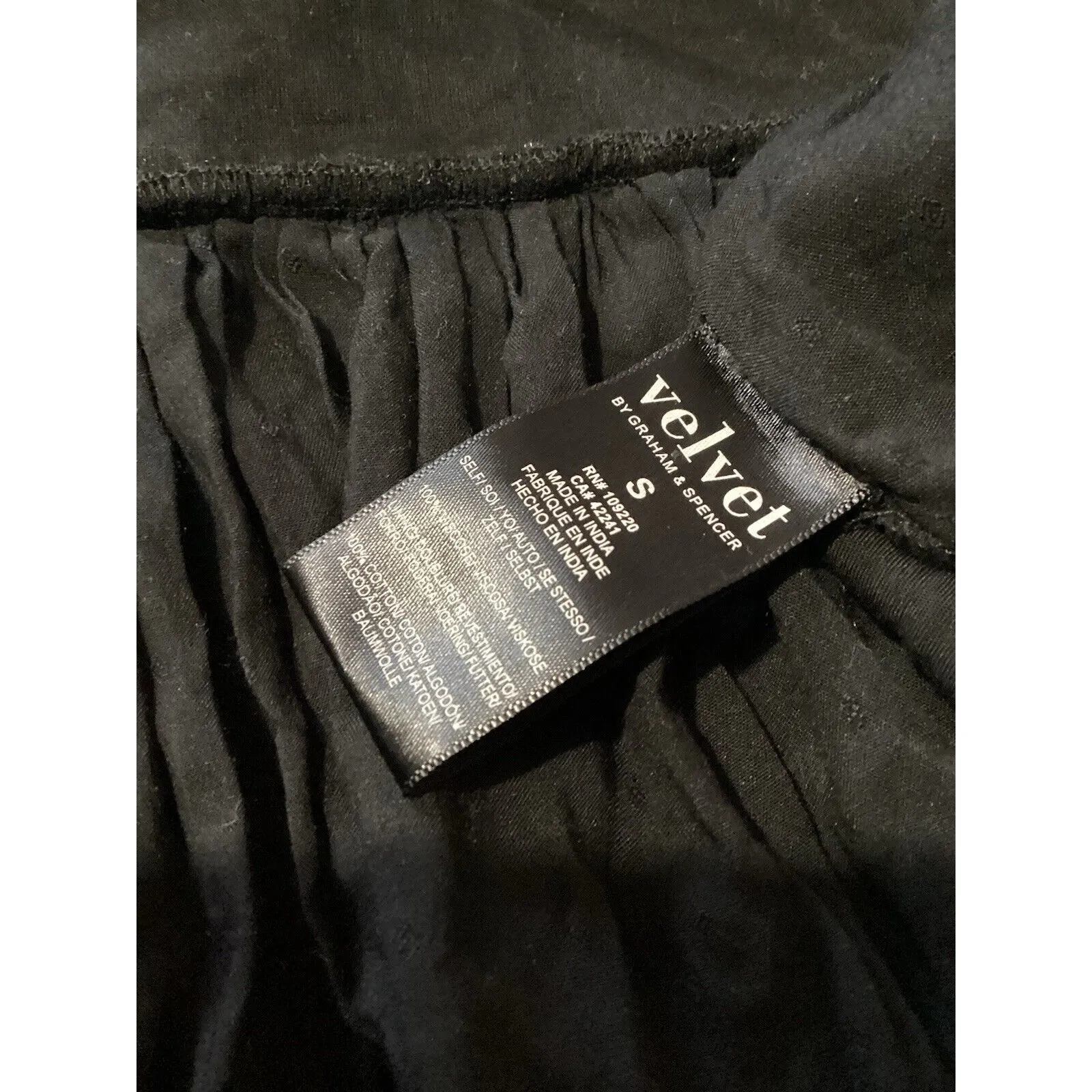 Velvet Graham Spencer Nixi Holiday Black Velvet Star Embroidered Jacket S - Image 8