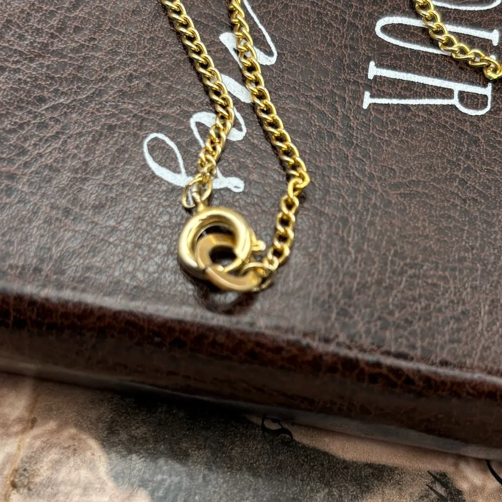 Elegant Vintage 1970s Gold Tone Tigers Eye Pendant Necklace 17” - Image 5