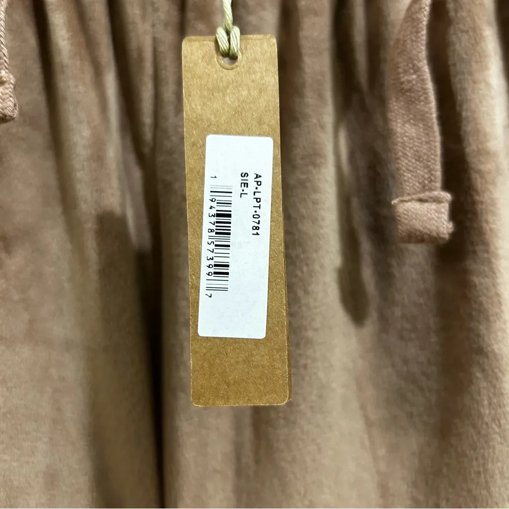 Skims Wide Leg Velour Track Pants in Sienna w/Pockets & Elastic Waist Large NWT - Image 8