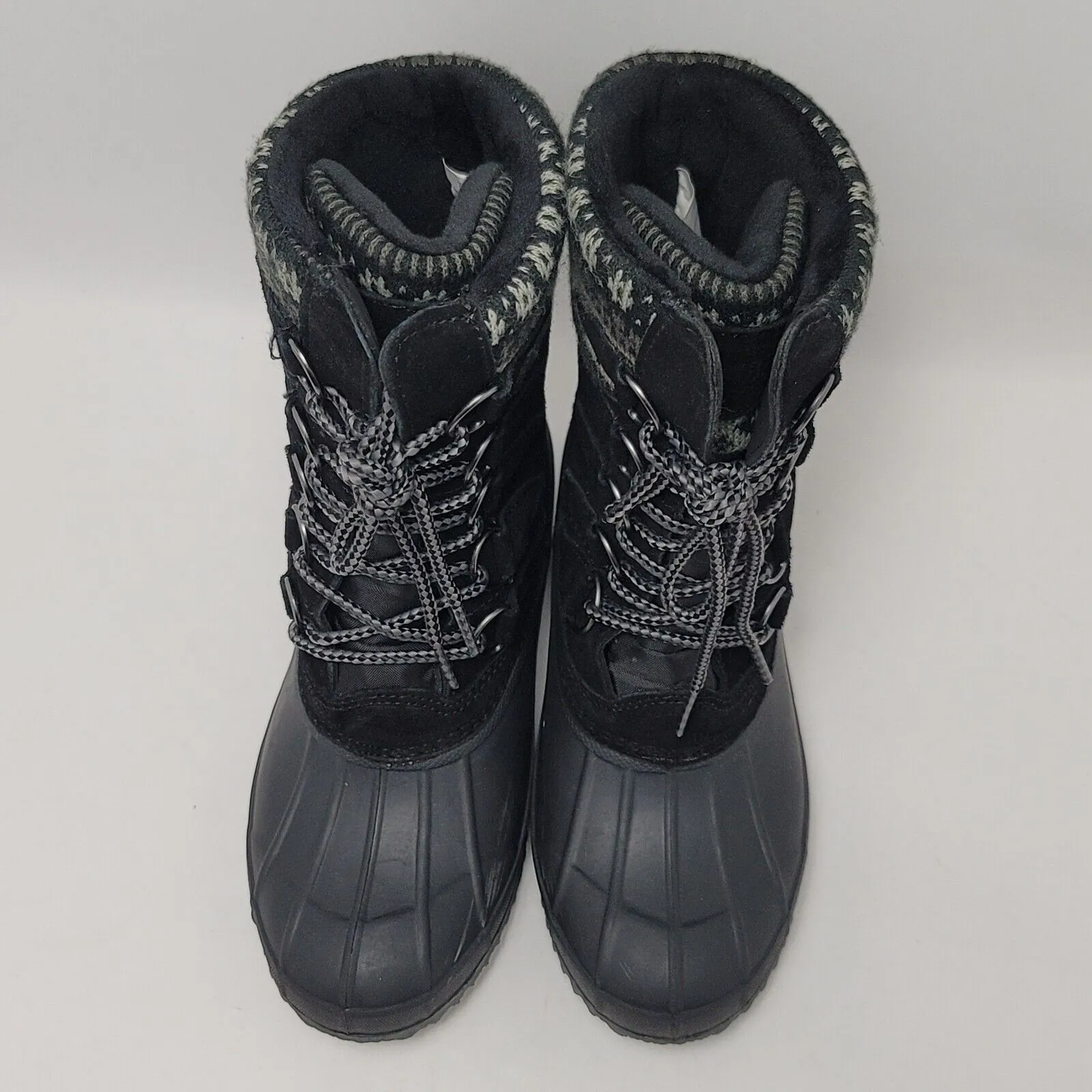 Khombu Cozy K-Comfort Womens Sock Faux Fur Lined Lace Up Duck Winter Boot Sz 7M - Image 3