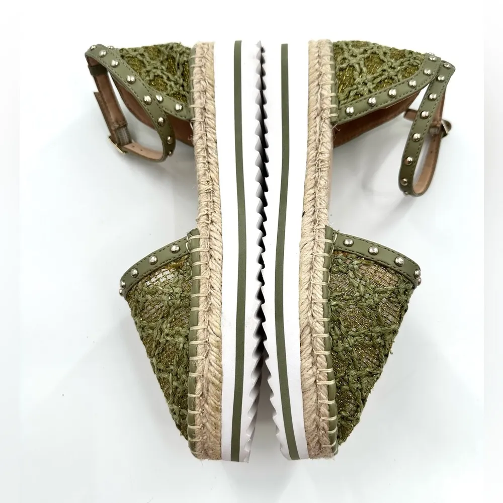 JLO Jeniffer Lopez Lisly Olive Green Boho Espadrille Platform Sandals - Image 4