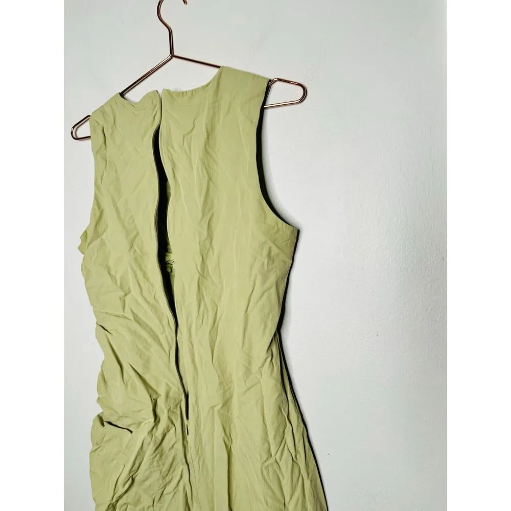 THIRD FORM Green Sleeveless Side Ruching Adjustable Ties Drawn Deep Dress Size 8 - Image 12