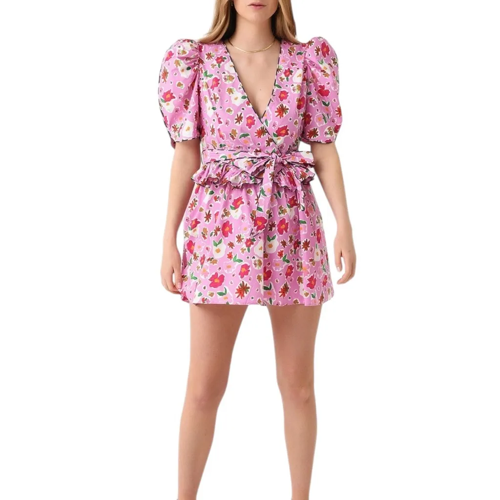 Celia B Amethyst Pink Floral Mini Dress Size XS - Image 2