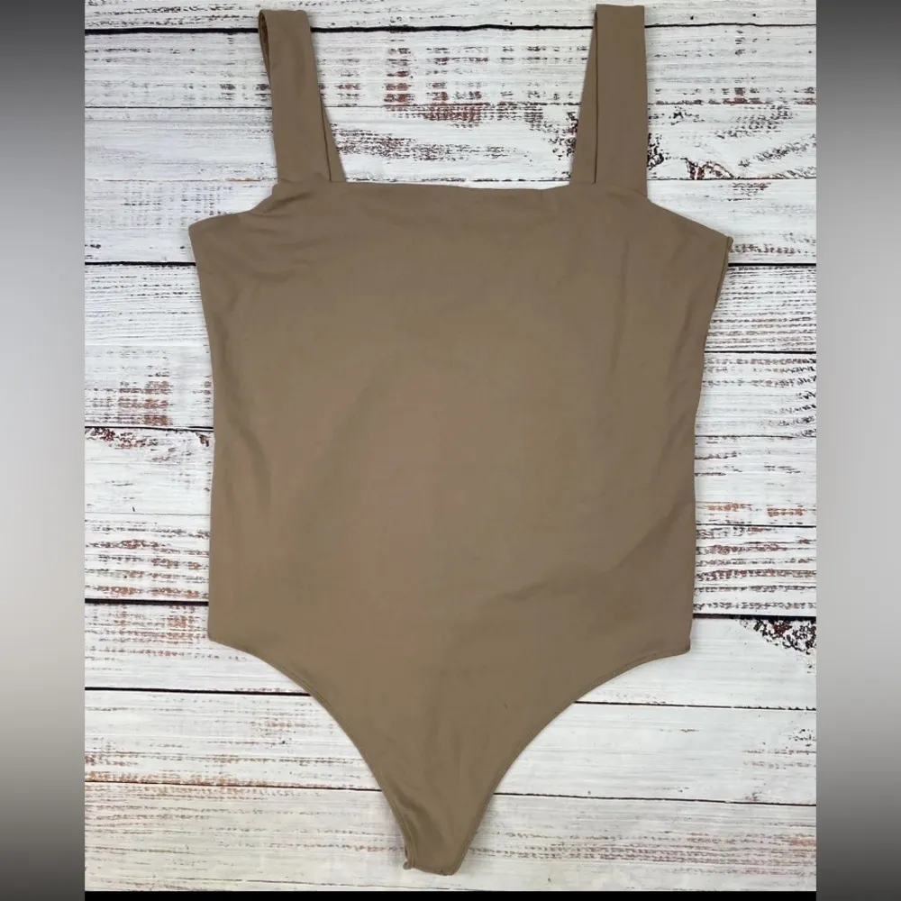 Abercrombie & Fitch Soft A&F Double-Layered Squareneck Bodysuit Sz XL Brown NWOT - Image 2