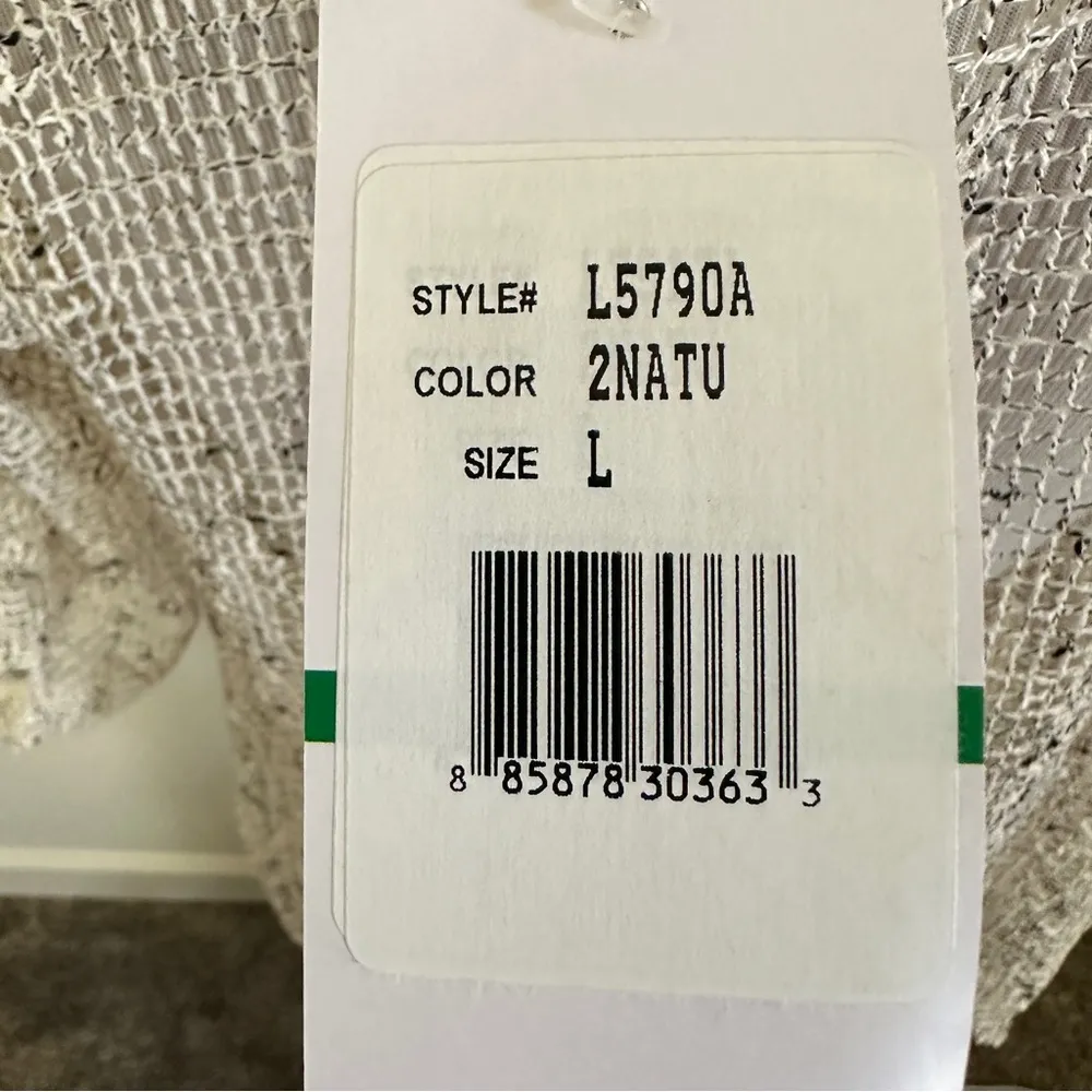 Nina Leonard Sheer Knit Cardigan with Coconut Buttons size L - Image 8