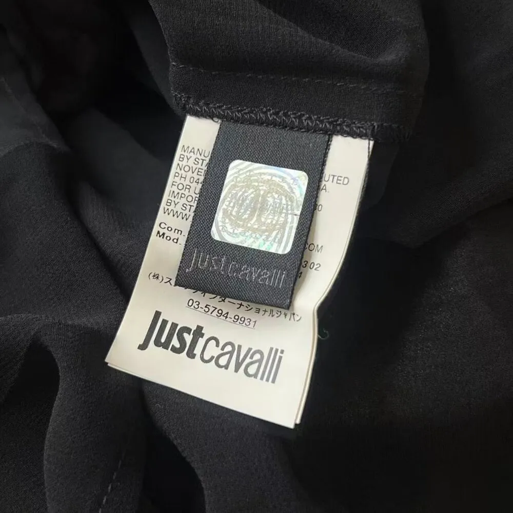 Justcavalli Women's Floral Long Sleeve Irregular Dress Size 40 - Image 15