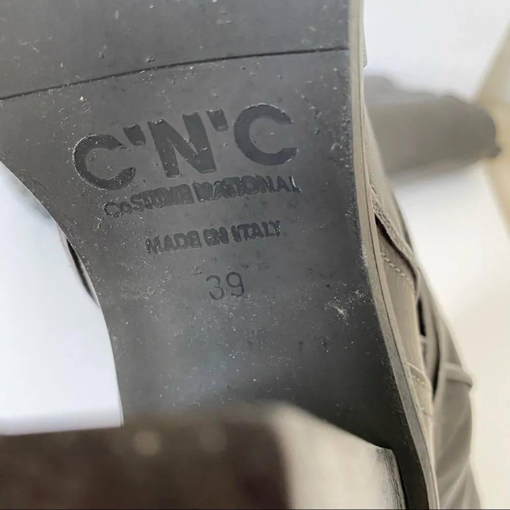 CNC Costume National Gray Leather Boots 39 9 - Image 9